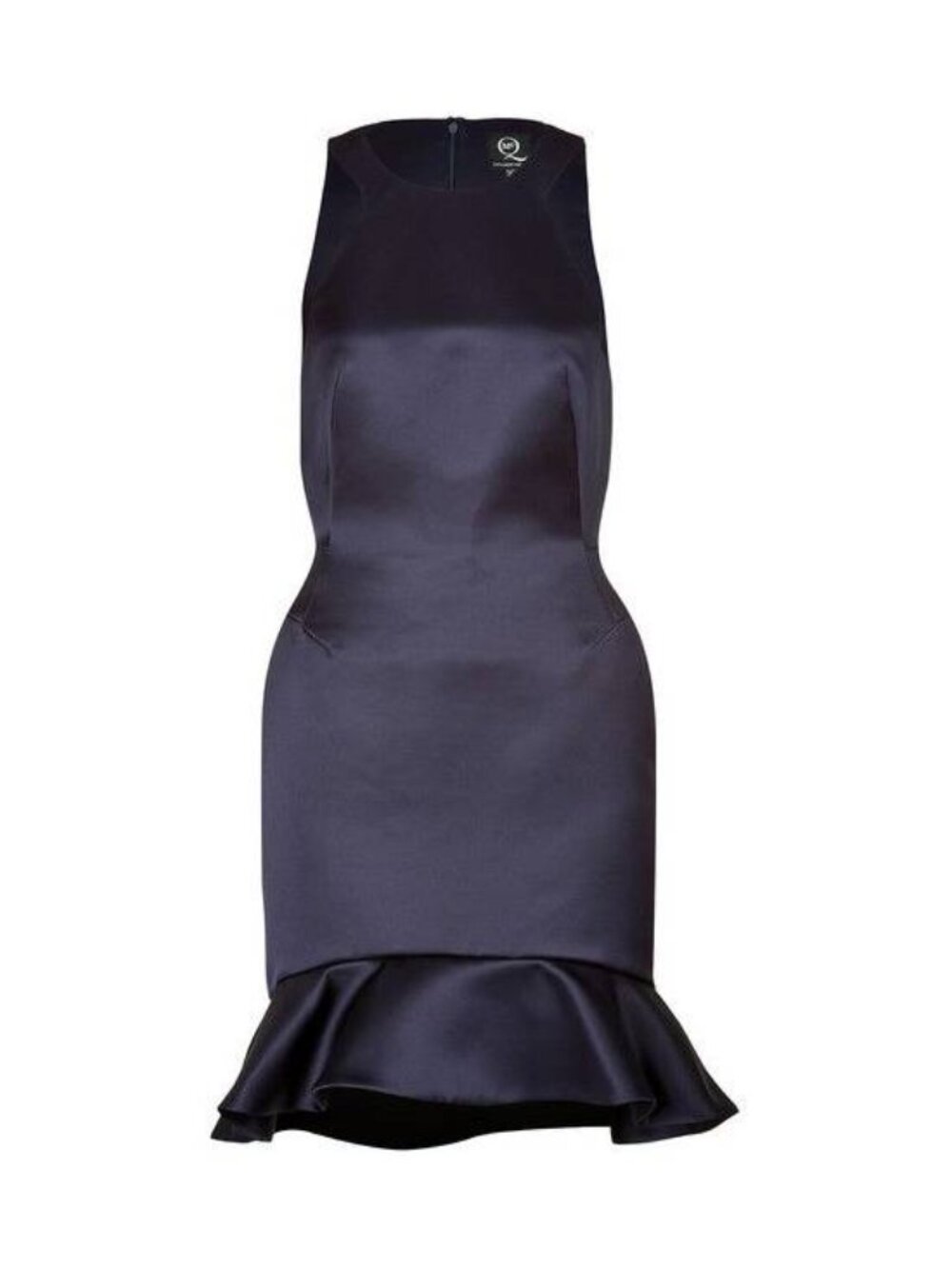 McQ by Alexander McQueen PF14 Black Duchess Satin Ruffle Dress